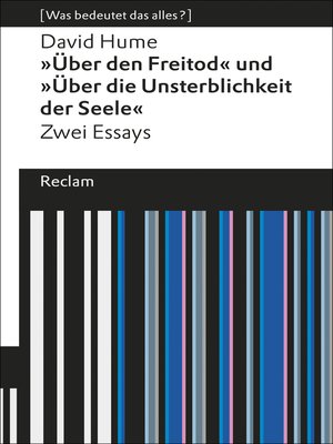 cover image of Über den Freitod / Über die Unsterblichkeit der Seele